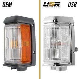 USR 88-89 Pickup Corner Light – Corner Lamps (Left + Right) Pair - Compatible with 1988-1989 Nissan Pick Up Truck / 1987-1995 Pathfinder All Models (CLEAR CORNER LIGHTS w/SOCKETS & BULBS - Plug&Play)
