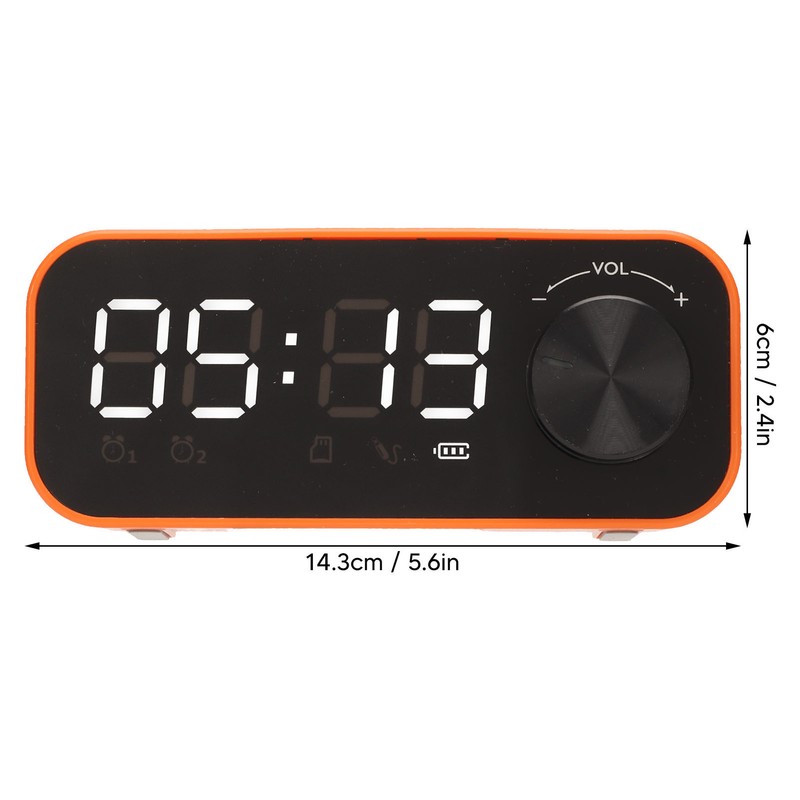 Mini Bluetooth Speaker Heavy Bass Dual Alarm Clock Portable Wireless