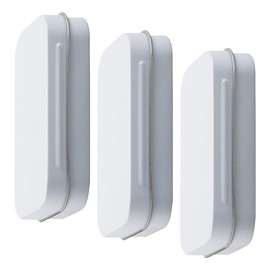 GLADFRESIT 3Pcs Metal Tins Containers, Rectangular Hinged Tins Box Containers Portable Mini Storage Box Home Organizer for Pills, Cards (White)