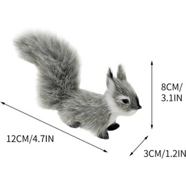 Txuolin Grey Mini 30 cm Simulation Plush Squirrel Mini Squirrel Stuffed Animals Plush Rabbit Soft for Gift Home Decor Place Table Decorations Ornament Room Decorations