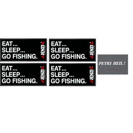 blntackle76 Set of 5 Car Stickers 4 x Jenzi Eat Sleep Go Fishing, 1x Petri Heil Angeln