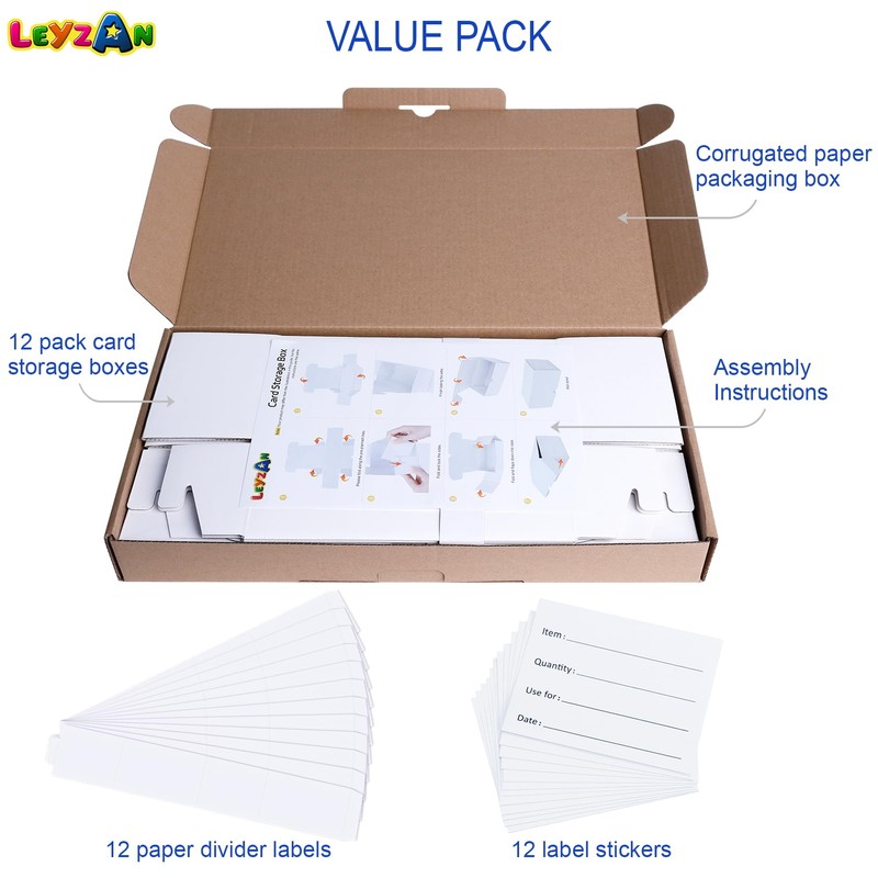 Trading Card Storage Box, 12 Pack 1000 CT Cardboard TCG