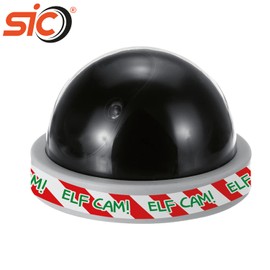SIC ® Elf Christmas Dummy Surveillance Camera | CCTV Camera Christmas Decoration | With Built-in Flashing Red LED Light