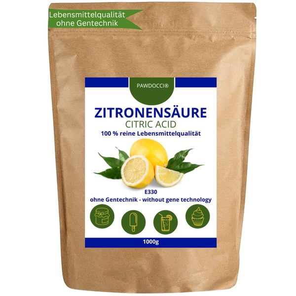 Pawdocci Zitronens?ure Pulver 1 Kg Lebensmittelqualit?t, 100% rein. S?uerungsmittel und