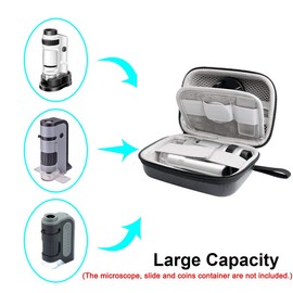 Jiusion Hard Travel Storage Carrying Case Include Carabiner and Strap for Carson MicroBrite Plus Pocket Microscope (MM-300 or MM-300MU) and MicroFlip (MP-250 or MP-250MU)