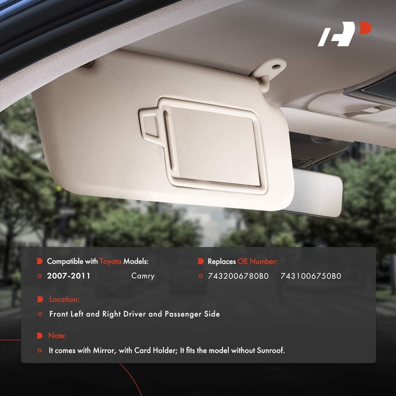 A-Premium Left & Right Sun Visor Compatible with Toyota Camry