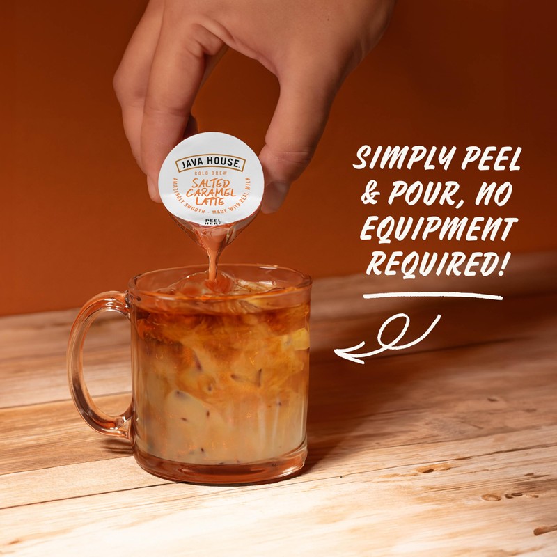 JAVA HOUSE Salted Caramel Latte Cold Brew Coffee Pods, (12