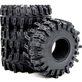 HOBBYSOUL 4.85'' Tall RC 1.9 Crawler Tires Soft Sticky T8 Mud Slingers X Tyre for 1/10 Rock Crawling TRX4 SCX10 Wraith Gen8 Upgrades, HS701543