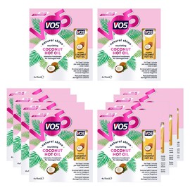 VO5 Nourishing Coconut Hot Oil Natural Shine and Intensive Pre Wash Treatment for Dry and Damaged Hair Reduces Breakage from Brushing also Suitable for Colour-Treated Hair, 4x15ml (Buy 10)