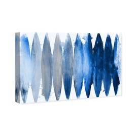 The Oliver Gal Artist Co. Abstract Wall Art Canvas Prints 'Tidal Waves Found' Watercolor Home Décor, 45" x 30", Blue, White