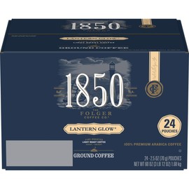 1850 Lantern Glow Ground Coffee, Fraction Pack, Light Roast, 2.5 oz, 24 Count