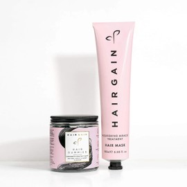 Hair Gain Hair Growth Vitamins Gummies and Nourishing Hair Mask (180 ml) - Bundle of 2