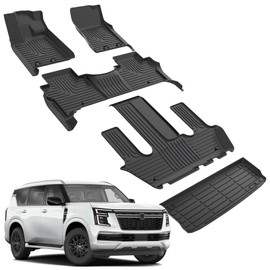 for Nissan Armada Floor Mats 2025 7Seats,Car Mats for Nissan Armada All Weather Floor Mats Cargo Floor Liner Accessories 2025