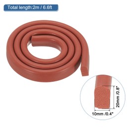 PATIKIL Silicone Foam Seal Strip, 10mmx20mmx2m D-Shape Seal Strip Backer Rod Crack Caulk Saver Solid Sponge Rubber Joint Filler for Sealing Wall Tile Gaps Blocker DIY, Red