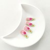 Flower Press on Nails Medium Coffin Fake Nails Light Green