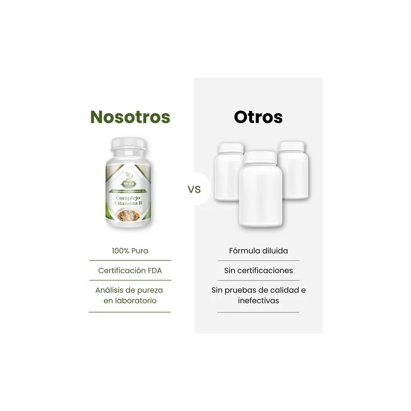 Complejo Vitamina B 90 Cápsulas 500 Mg Ya'ax Vida 100%