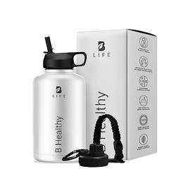 B Life Botella Térmica B Healthy de 1.89 Litros | Acero Inoxidable Sin BPA | Con Aislamiento Térmico | Color Blanco.