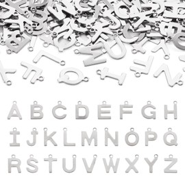 Craftdady Letter Charms, Stainless Steel, No Gemstone