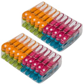 Caraselle Extra Strong Clothes Pegs - Laundry Pegs with Non-Slip Pads with Firm Grip for Sheets, Blankets & Towels - Pegs for Washing Line - Strong Clothes Pegs in Assorted Colours - 40 pcs