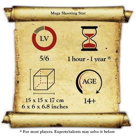 Logica Puzzles Art. Mega Shooting Star - 3D Wooden Puzzle Game - Difficulty Level 5/6 Incredible - Leonardo da Vinci Collection