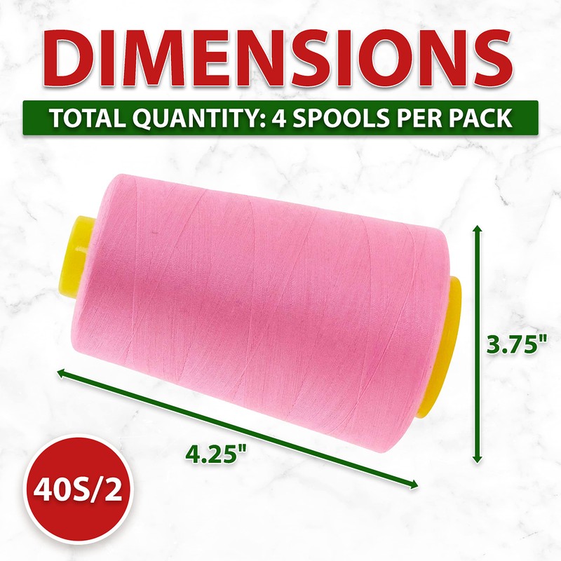 Mandala Crafts All Purpose Polyester Sewing Thread for Serger Overlock