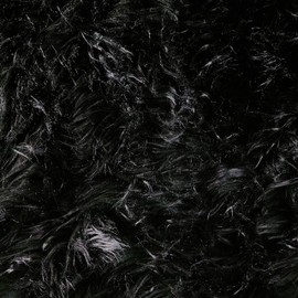 FabricLA Shaggy Faux Fur Fabric | 60" X 36" Inches | DIY Craft, Hobby, Costume, Decoration | Black - 1 Yard