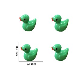 Pcxino 400pcs Mini Resin Duck Bulk Tiny Duck Figures for Micro Fairy Garden Landscape Aquarium Decor (Green)