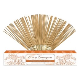 Upeace-Organic-Non-Toxic-Orange-Lemongrass-Incense-Sticks (Bulk 86 Agarbatti Sticks) | 50 Minutes Long Lasting Burn for Positive Vibes, Meditation with Natural Scents, no Synthetic Essential Oils
