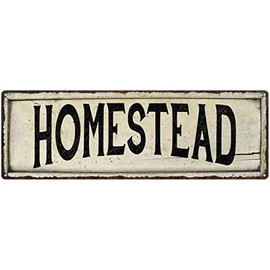 Homestead Sign Farmhouse Signs Wall Decor Art Country Decorations Rustic Vintage Home Tin Plaque Gift 6 x 18 Matte Finish Metal 106180028194