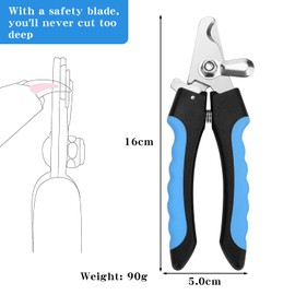 PHIEZC Krallenschere, Profi Edelstahl Krallenzange für Hunde Und Katzen, Gute QualitäT Krallenpflege für Haustiere & Kaninchen, Gross Nagelschere Sicherheitsverschluss Und Nagelfeile