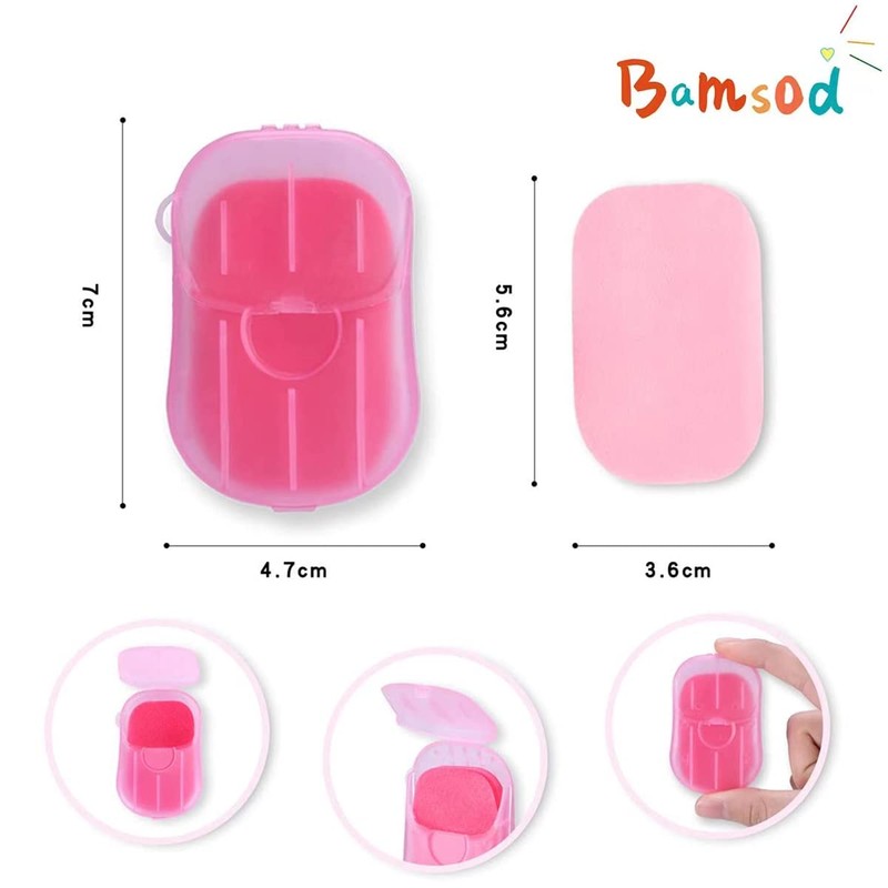 Bamsod 12 Boxes (240 Sheets) Mini Hand Soap Sheets Soap
