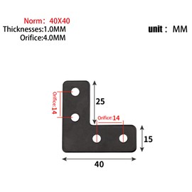 10Pcs Flat L Corner Bracket 40mm x 40mm Stainless Steel Joining Brace Brackets Mending Plates for Wood Shelf Cabinet Table Chair (Black)