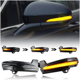 KEEGTBOX Smoke Sequential LED Side Rear Mirror Light Compatible with Ford Fusion (Mondeo) 2013-2020 Towing Mirror Turn Signal Indicator Lamp 2pcs