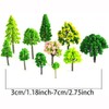 ANCLLO 55 Pcs Mixed Plastic Model Miniature Trees, Model Train