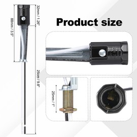 PATIKIL Candelabra Base Lamp Holder Light Socket, 3pcs UL Listed Keyless E12 Bulb Socket with 9.8" Wire Leads for E12 Incandescent LED Light Bulbs, 3.5" Tall