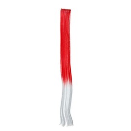 WIG ME UP - YZF-P1S18P-113/1001 1 clip-in extension strand hair extension, straight, 45 cm, ombre two-tone red, white, fire red/white mix