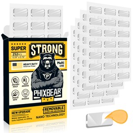 PHIXBEAR Large Mounting Putty No Residue, Double Sided Tape Glue Adhesive Dots Clear Museum Sticky Tack, Picture Hanging Strips Fixed Posters Decor Art Craft Party, 0.39 x 0.78 in (252 Pcs)