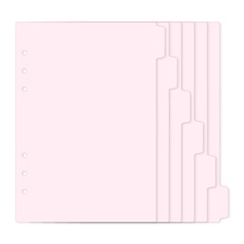 6 Pcs A5 Binder Dividers, 6 Holes Clear Binder Divider Index with Tabs Insertable Plastic Index Divider Sheets for Binders Notebook Journal Diary Memo Notepad (Pink)