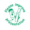 Please Improve impresentation Self-Inking Teacher Stamp - Green Ink. 22mm,
