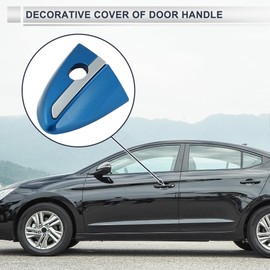 X AUTOHAUX Front Left Door Handle Lock Cylinder Cover for Toyota Corolla 2014-2018 ABS Blue 1Pc