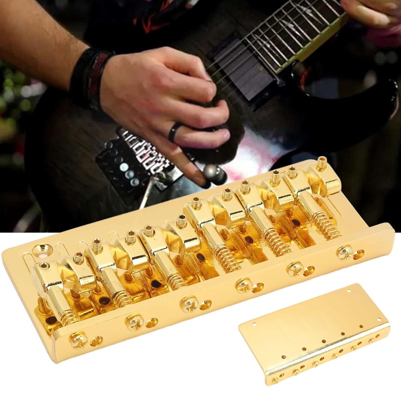 6-String Electric Bass Bridge, Zinc Alloy, Fixed Type with Adjustable