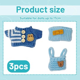 Doll Clothes, Dress to Impress Dolls, 3 Pcs Blue Outfit Accessories with Clothing, Hat, and Bag, Cute Clothes Dress up Unique Style, Perfect for Boys and Girls Birthday Gifts