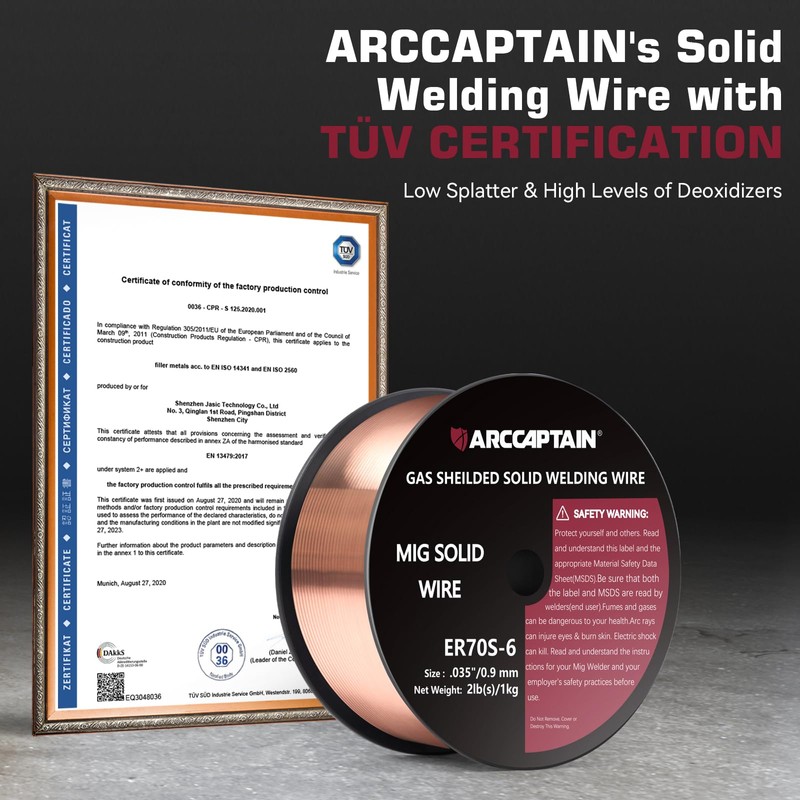 ARCCAPTAIN Mig Welding Wire, 0.035 10Lb Mig Wire ER70S-6 10Lbs