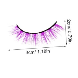 FOMIYES 3pairs Art Multi-color Eyelashes Lightweight Comfortable Makeup Accessories for Festivals Chic Dense Eyelash Extensions for Women