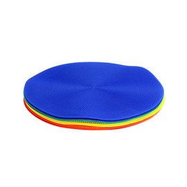 QWORK® Set of 10 Marking Discs 23 cm with Storage Bag, Pitch Marking Floor Marking for Football, Basketball, Handball - 5 Colours