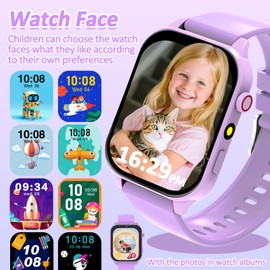 kaacly Kids Smart Watch for Girls Boys Gifts,Smart Watch Kids with 1.83 Inch DIY Face Steps Counter Sleep Monitoring Birthday Gifts Watch Toys for Children 4 5 6 7 8+ (Purple)