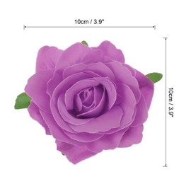 MECCANIXITY 5 Pcs Rose Flower Hair Clips 4 Inch Flower Hair Pins Flower Brooch for Women Hair Accessories Light Purple