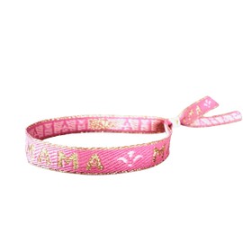 Armband Mama, Hippie, Boho, Ibiza, Stoffarmband, Festival, Geschenk Muttertag mit Aufdruck Mama