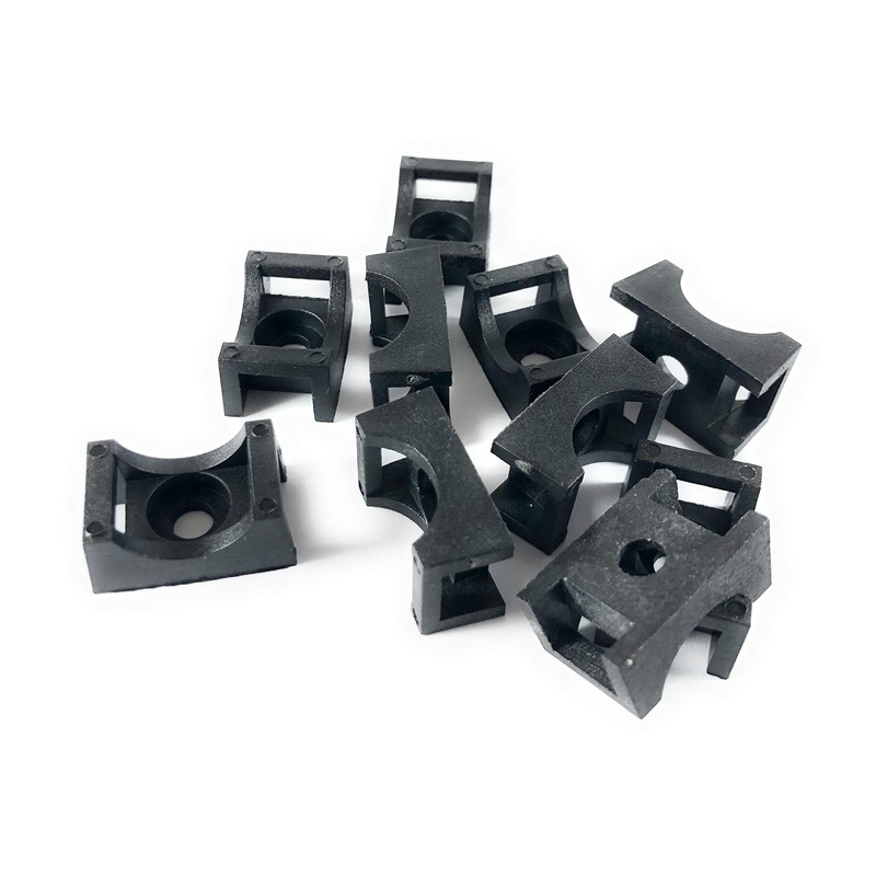 Cable Tie Base, Screw Mount Cradle (Pack of 50, Black)