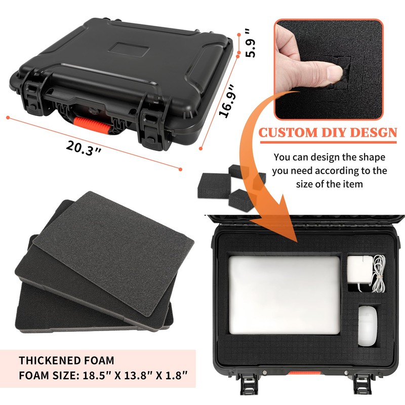 WELIDAY Waterproof Laptop Hard Case for 15.6-17.3 inch Gaming Laptops